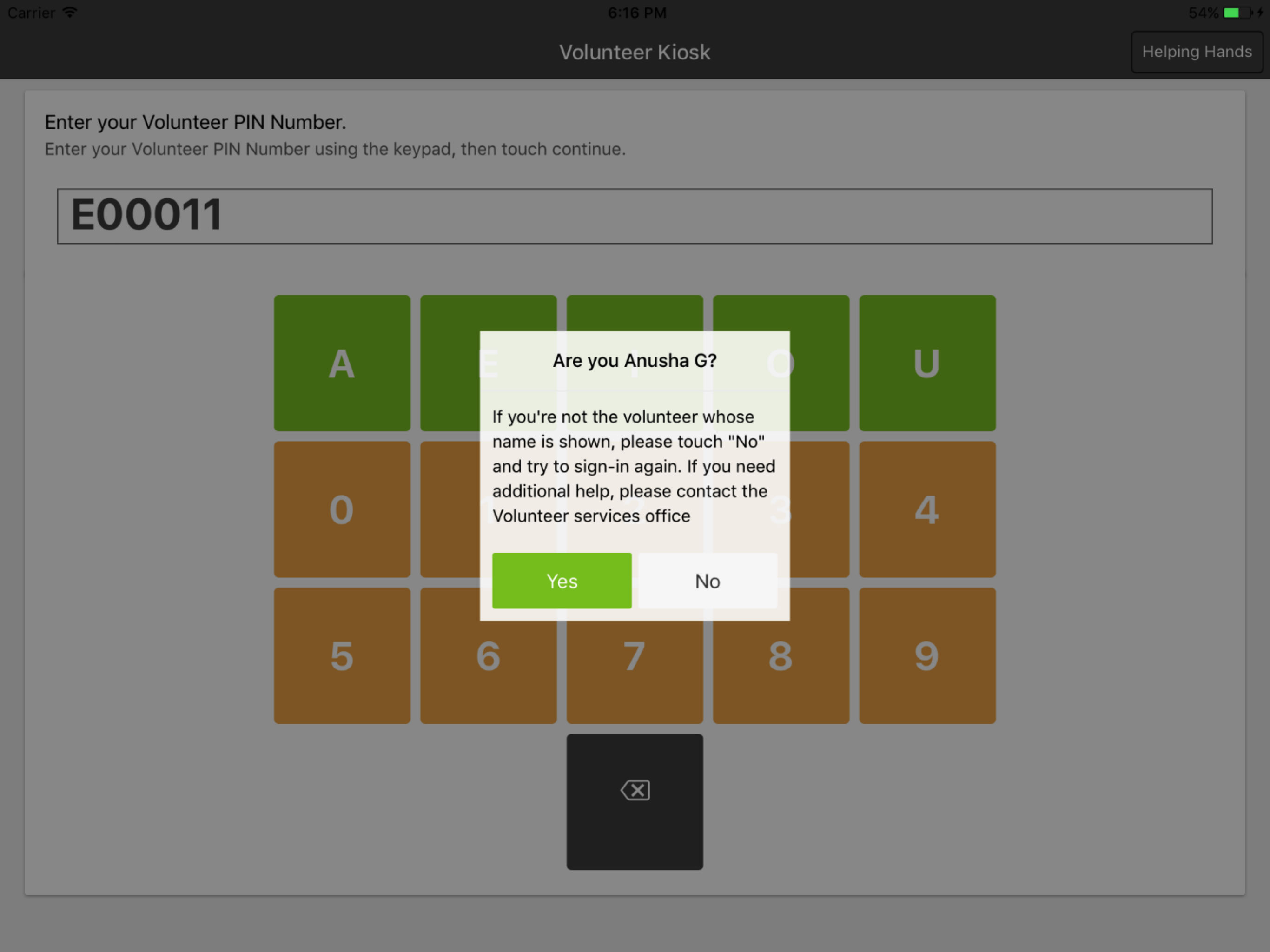 Volunteer Kiosk screenshot 9