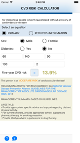 Indigenous CVD Risk Calculator screenshot