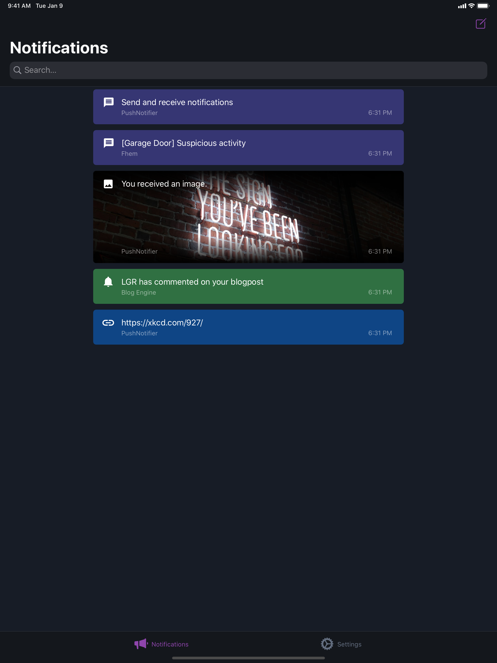 PushNotifier Client