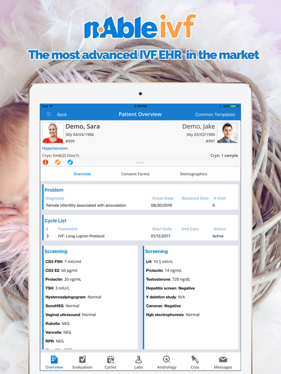 nAble IVF EMR app screenshot