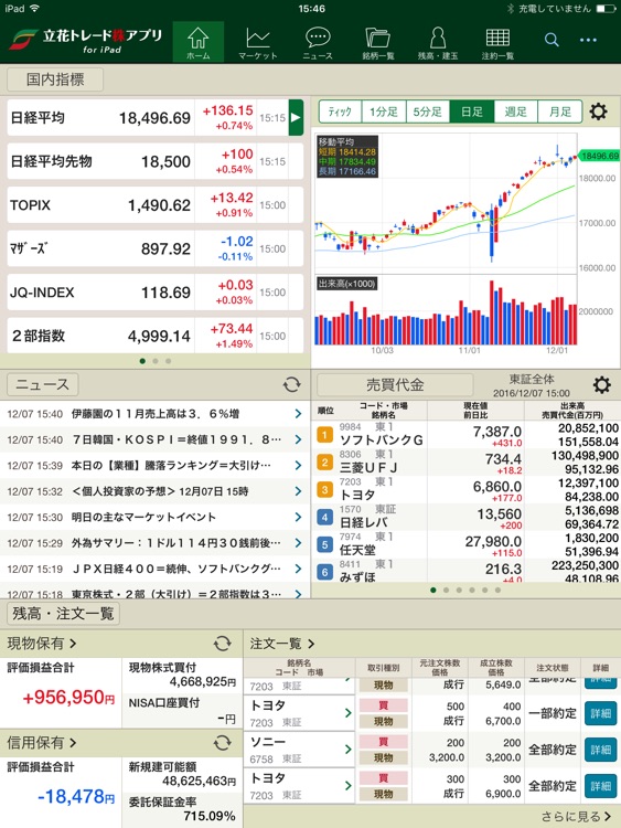 立花トレード株アプリ for Tablet