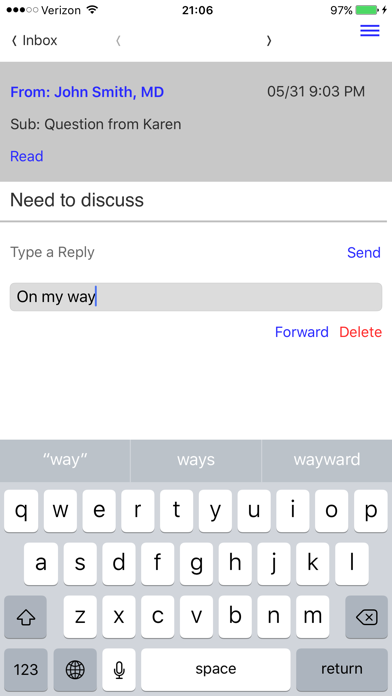LIFT Messaging Screenshot