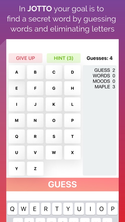 Mastermind Words - Jotto