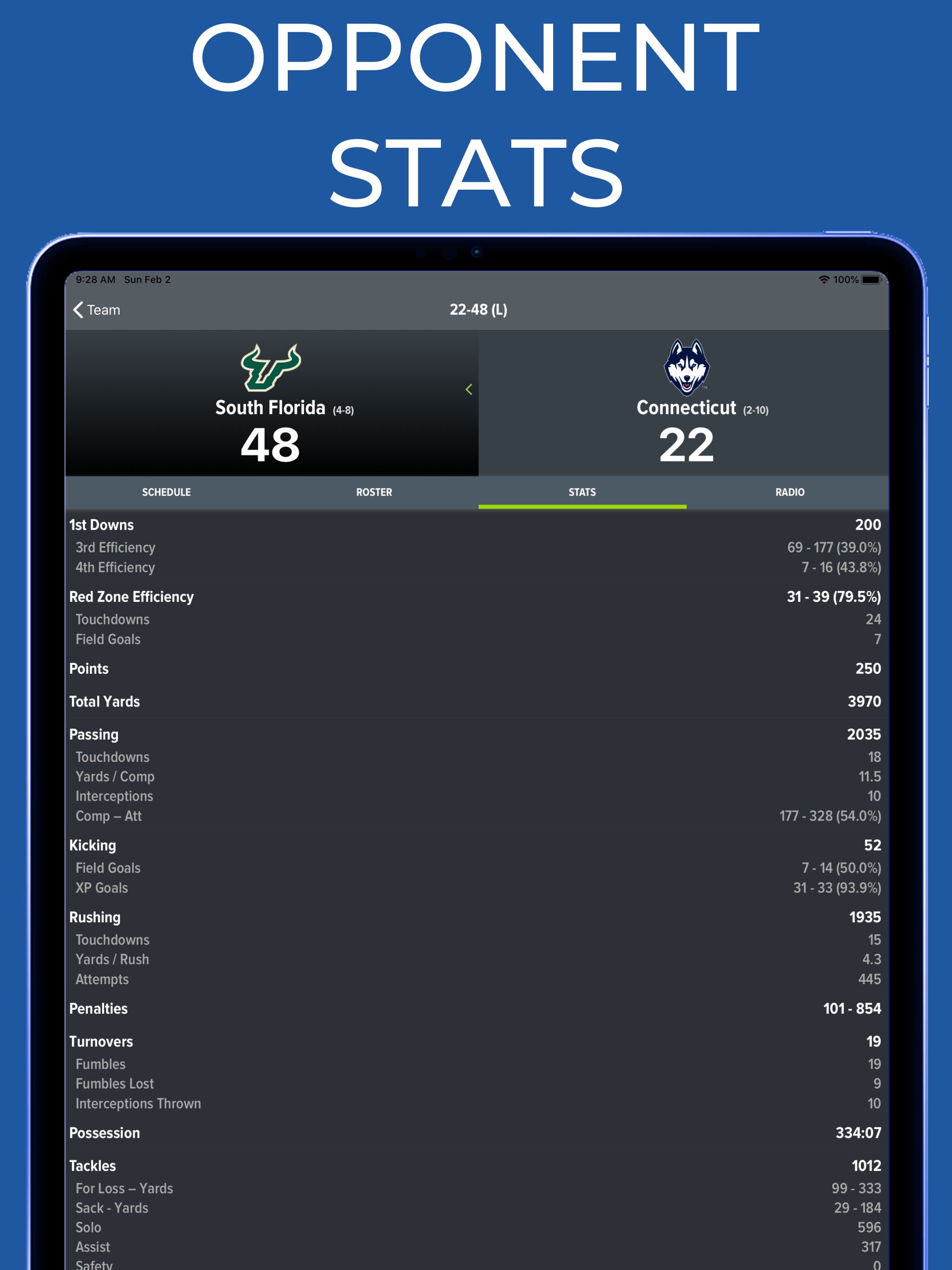 Connecticut Football Schedules screenshot 20