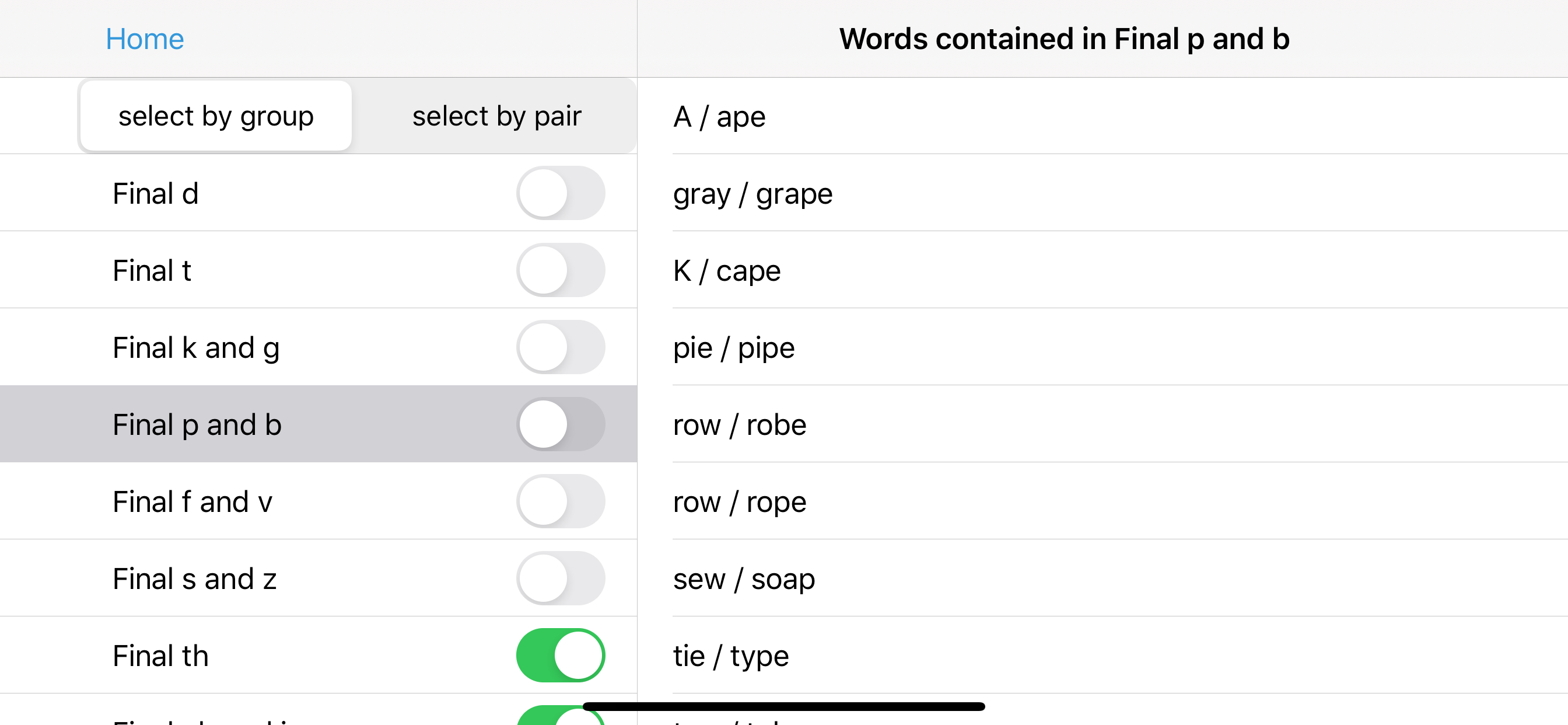 Minimal Pairs/Final Consonants