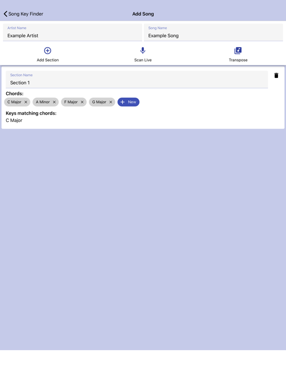 Song Key Finder iPad screenshot