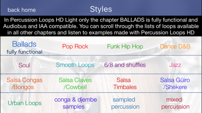 Screenshot #1 pour Percussion Loops HD Light