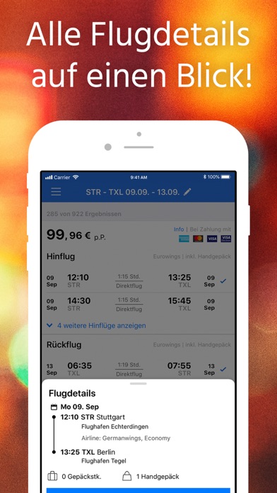 Fluege.de – günstig buchen Screenshot