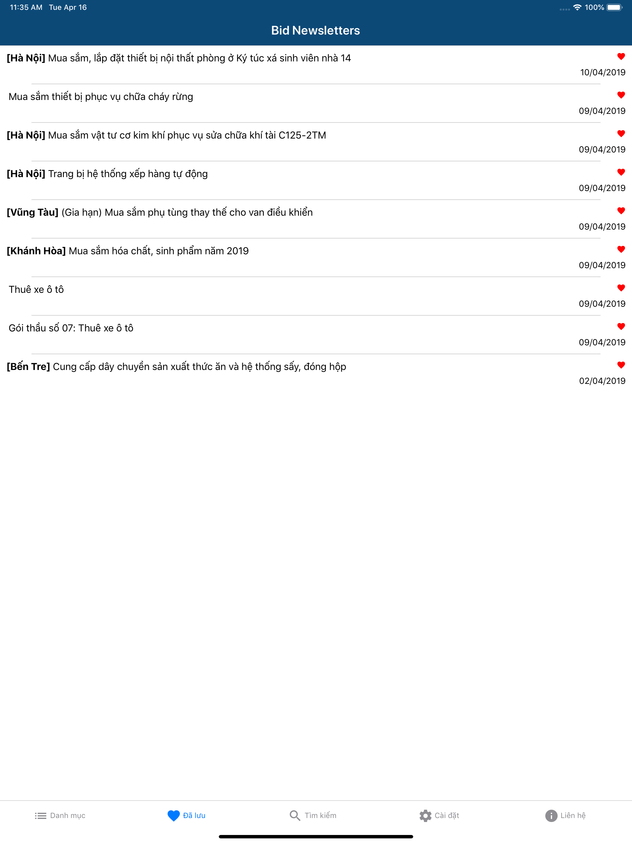 Bid Newsletters - Tra cứu thầu