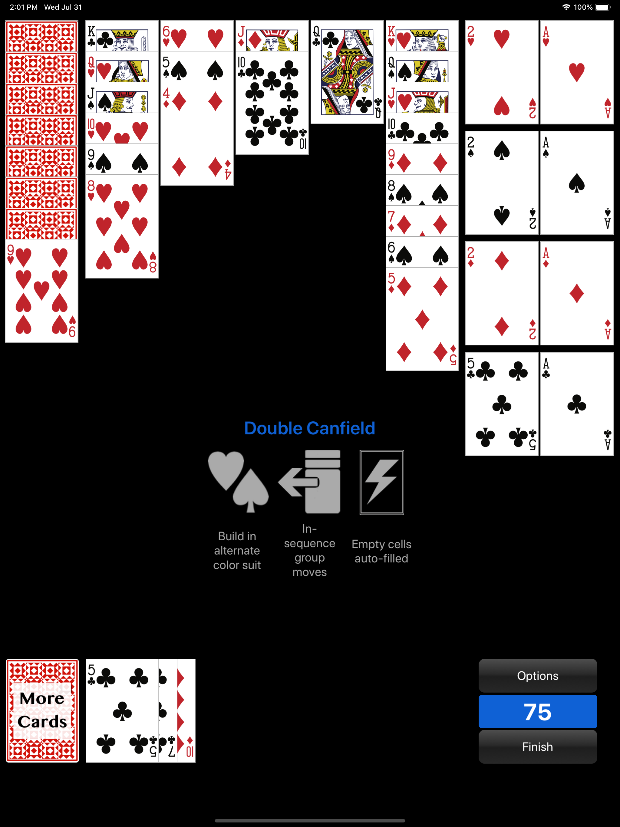 Double Canfield Solitaire
