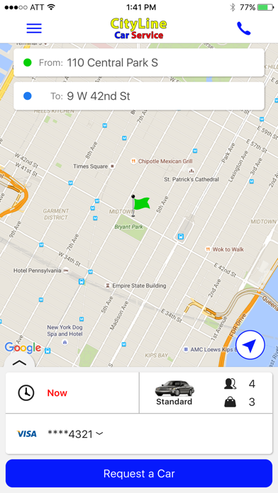 CityLine Car Service Screenshot
