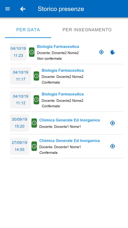 UNIME - Rilevazione Frequenze