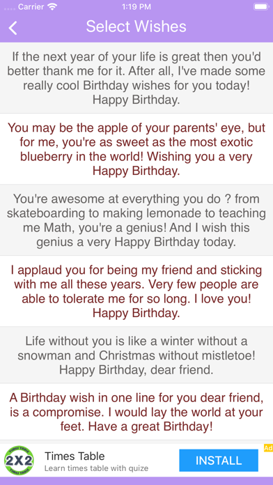 Birthday  Messages & Wishes Screenshot