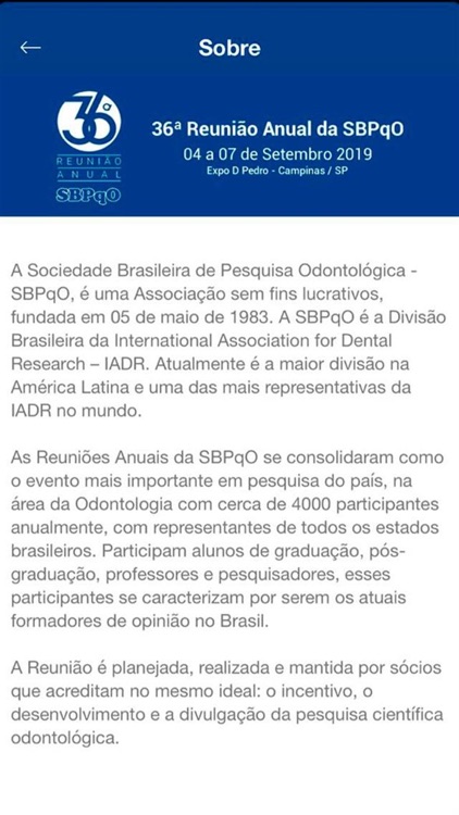 36ª Reunião SBPqO 2019