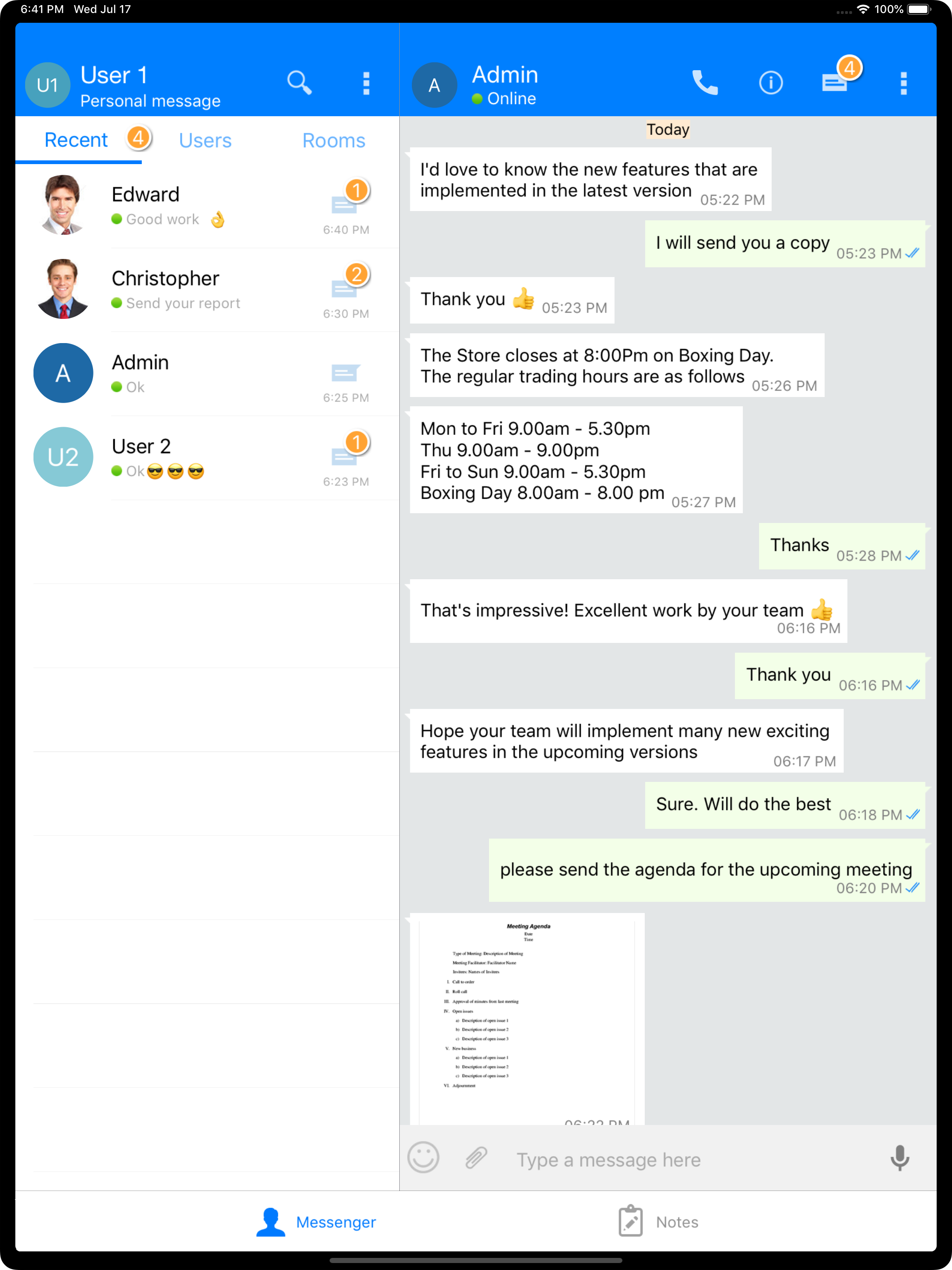 Output Messenger