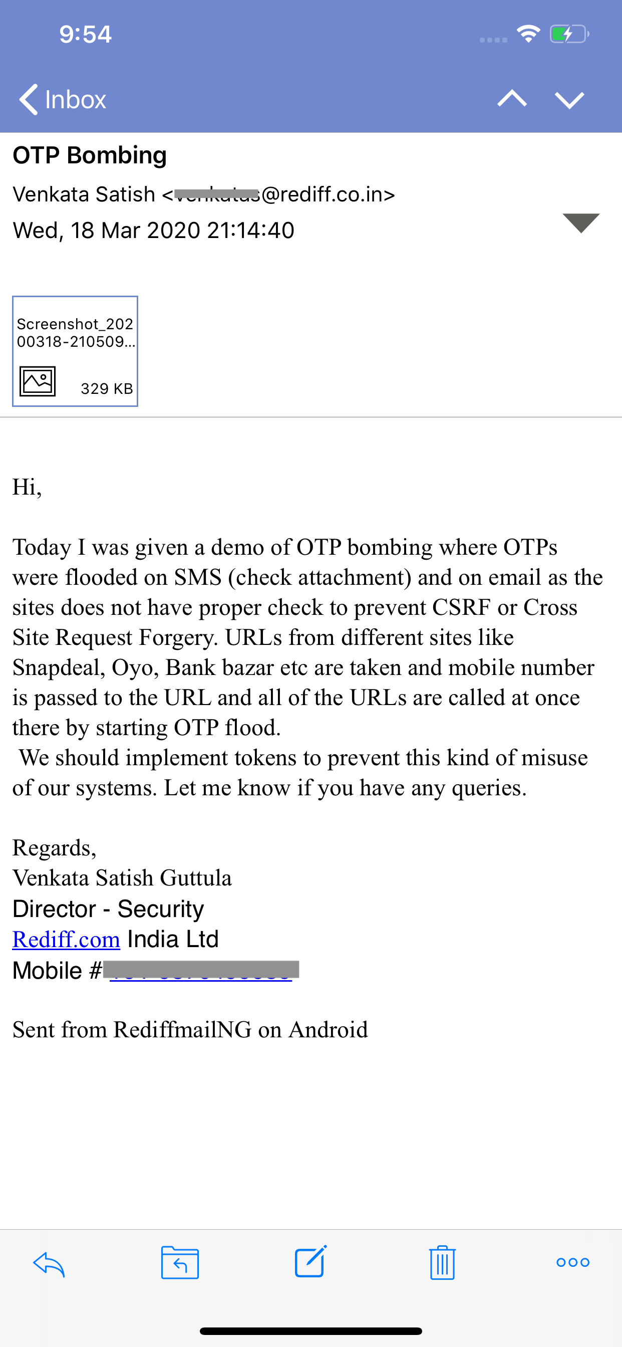 Rediffmail Professional screenshot 3