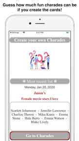 Create your own charades screenshot