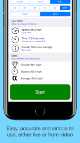 Speed Gun for Baseball screenshot