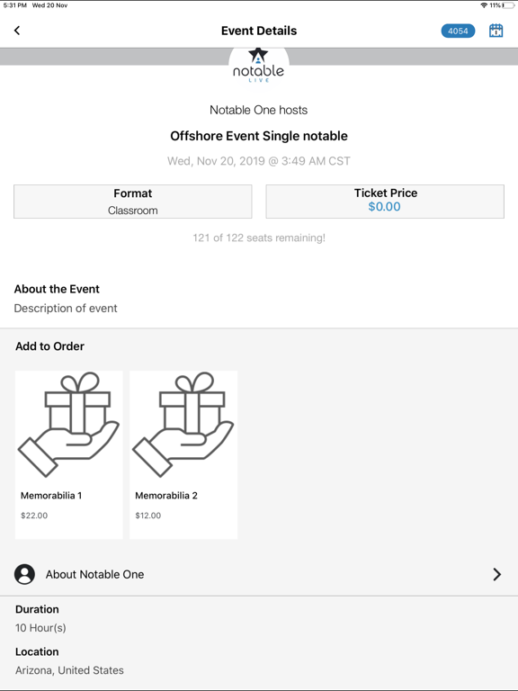 NotableLive iPad screenshot 5 - Entertainment app