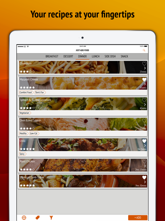 Just Add Food - Recipe Manager iPad screenshot 1 - Food & Drink app