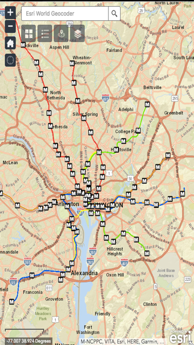Washington DC Metro Map Screenshot