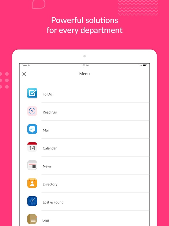 Quore iPad screenshot