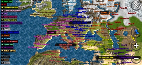 Steel And Flesh 2: New Lands - Desde una vista aérea, se aprecian las intrincadas fronteras de los estados medievales y las numerosas ubicaciones estratégicas disponibles, lo que permite una planificación estratégica profunda.