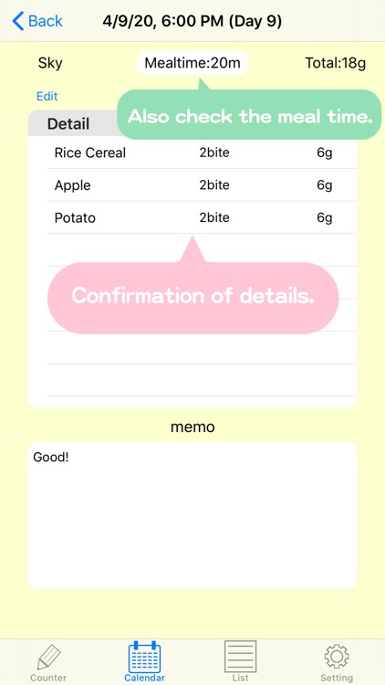 BabyFoodCounter screenshot-4