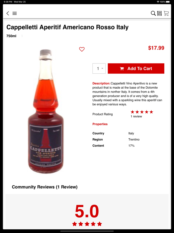 Madison Wine & Spirits iPad screenshot 4 - Shopping app