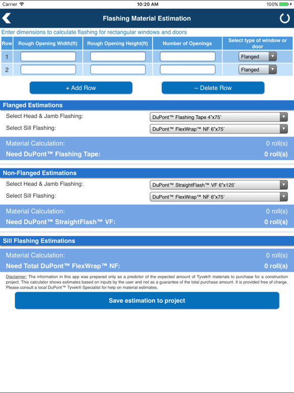 DuPont™ Tyvek® Calculator iPad screenshot 3 - Business app