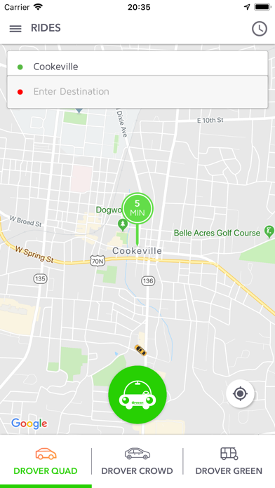 Screenshot #1 pour Drover Rideshare - Rider App