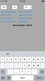 m weight to basis weight iphone screenshot 1