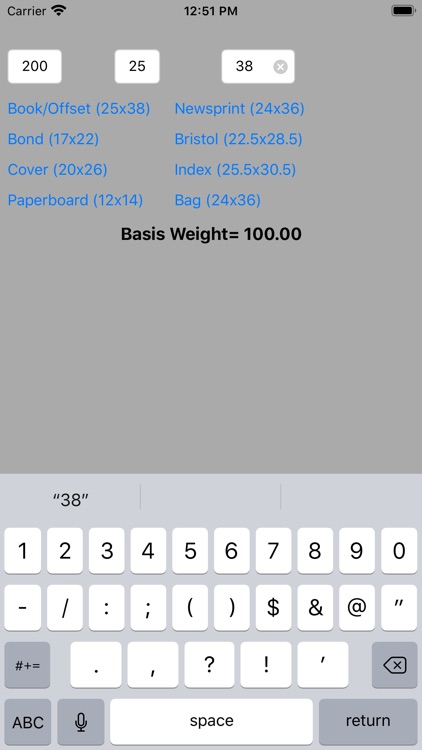 M Weight To Basis Weight