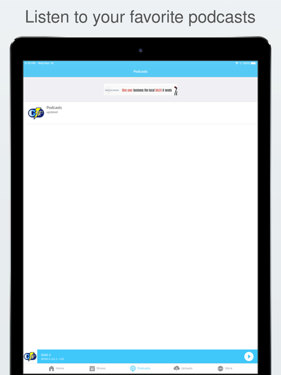 G101-3 Radio iPad screenshot 4 - Music app