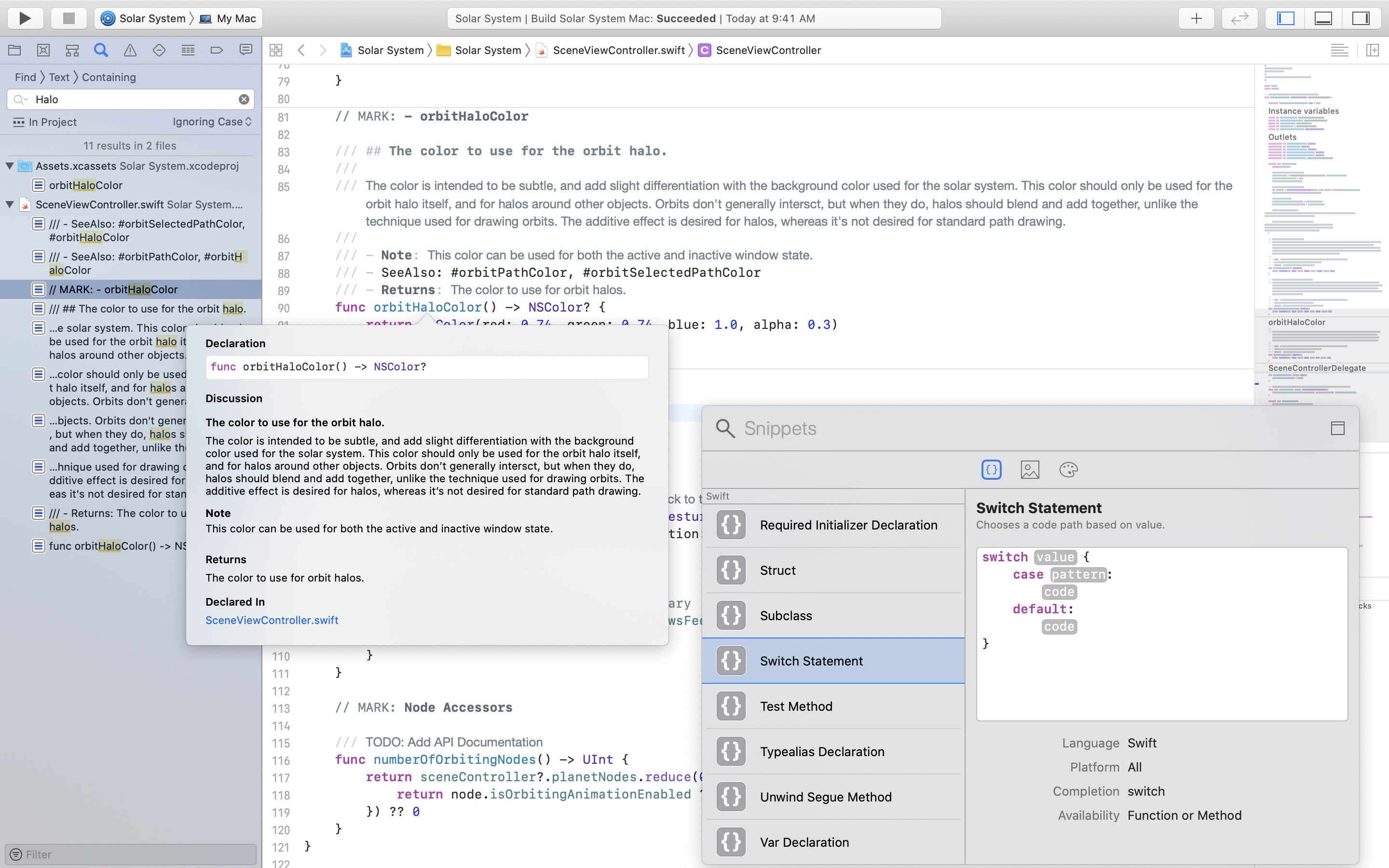 Screenshot do app Xcode