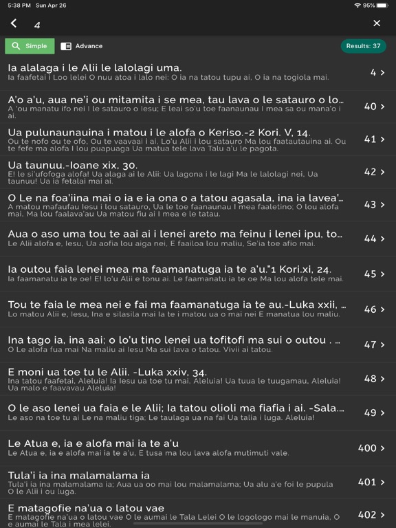 Samoan Hymn iPad screenshot 4 - Music app