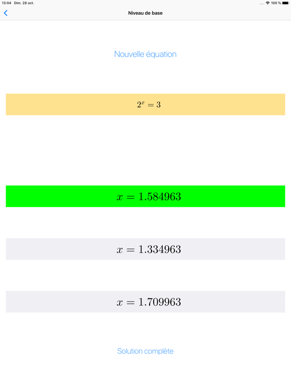 Screenshot #6 pour Equations exponentielles