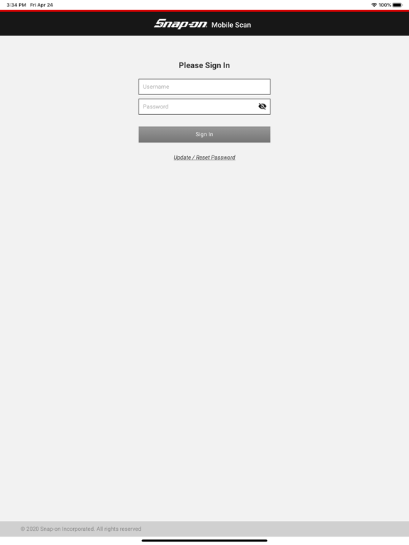 Snap-on Scan Order iPad screenshot 1 - Business app