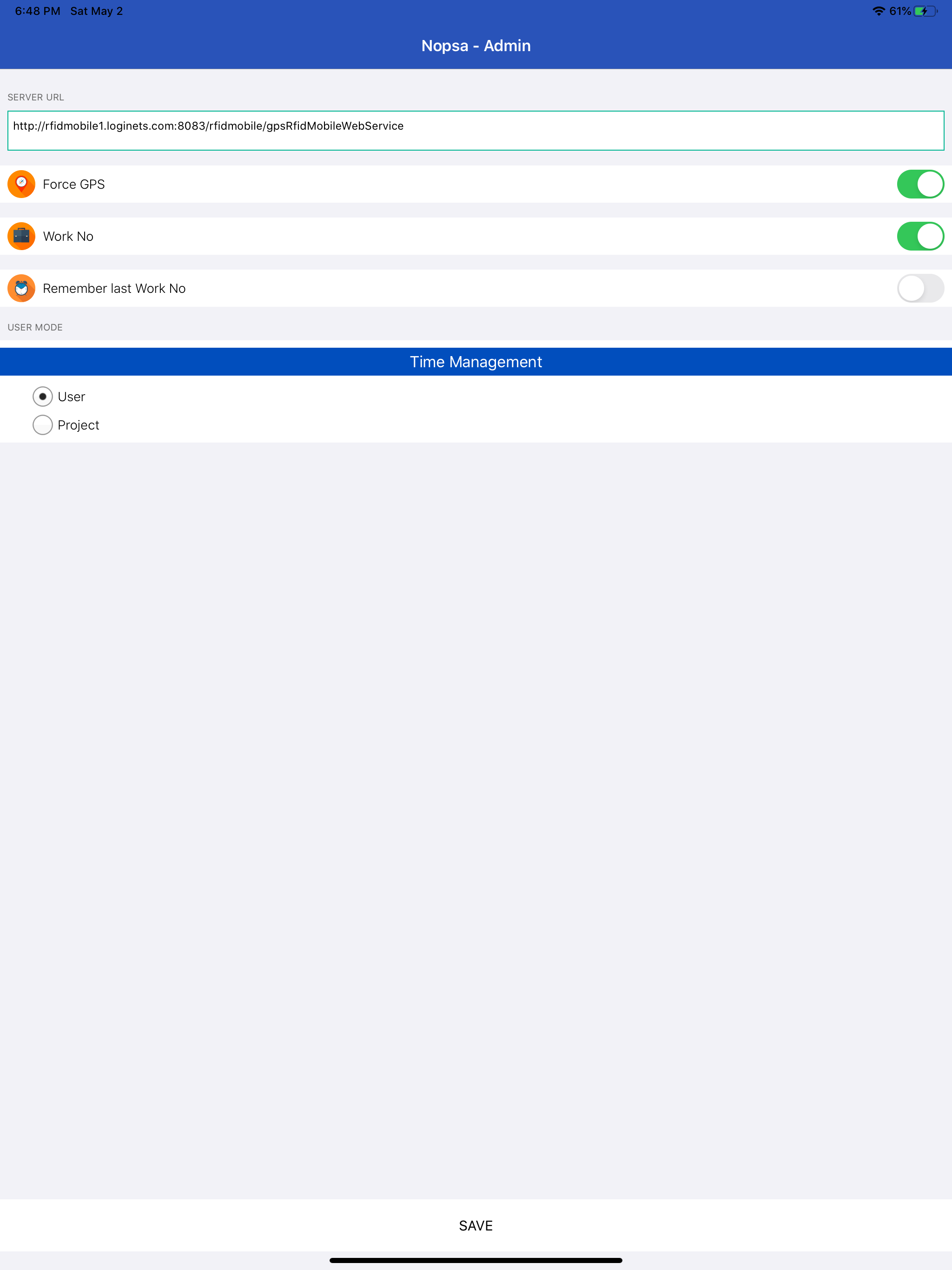 Nopsa Time Tracking System