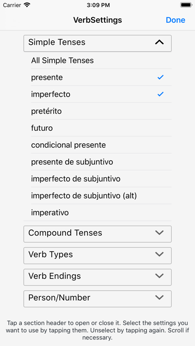 Verbos - Spanish Verb Trainer Screenshot