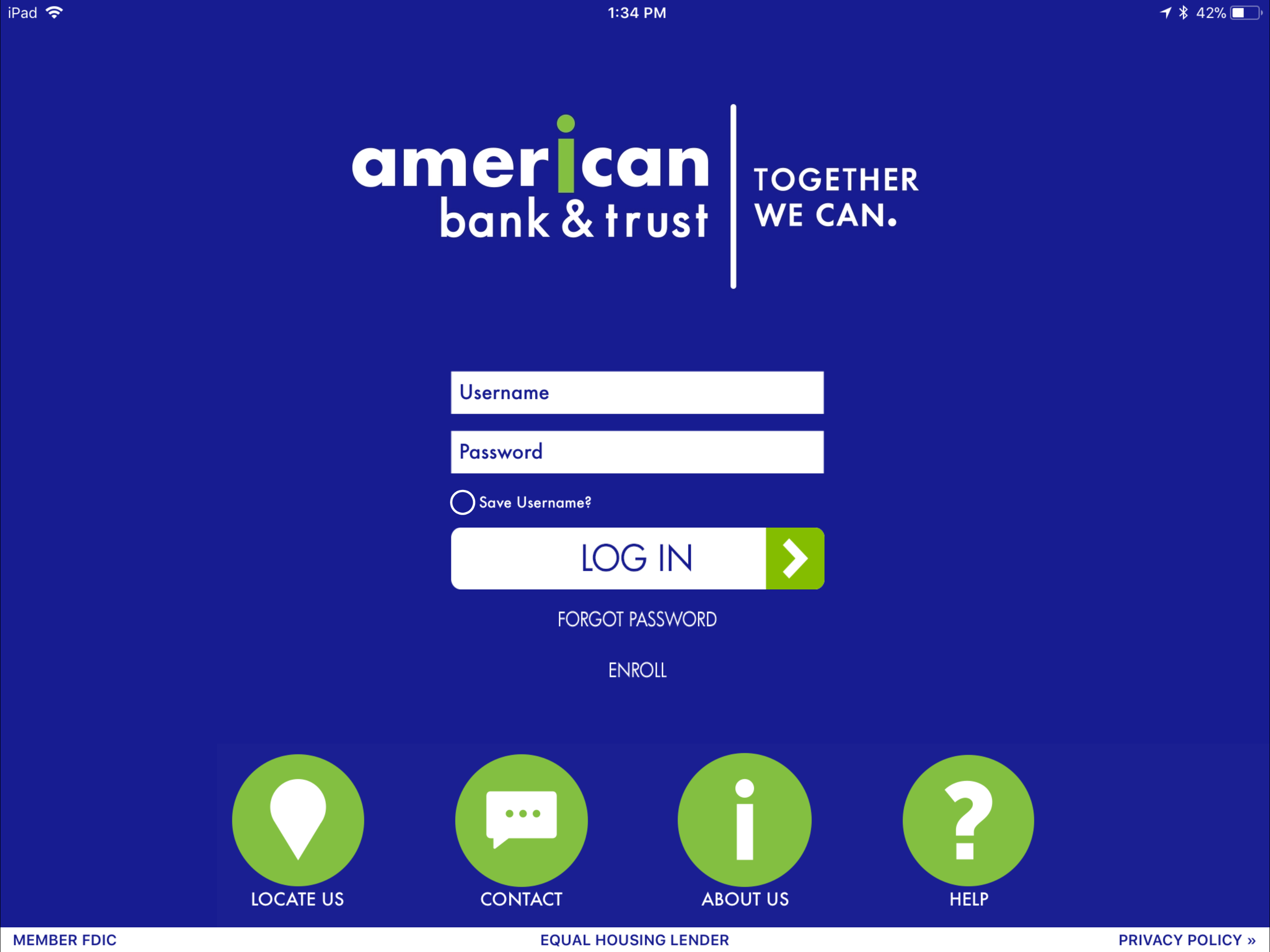 American Bank & Trust for iPad screenshot 2