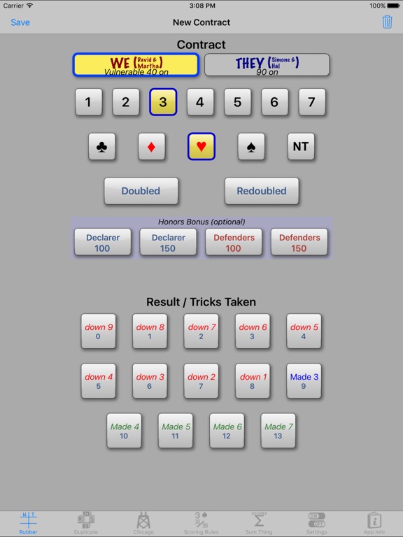 Screenshot #6 pour Bridge Scorepad