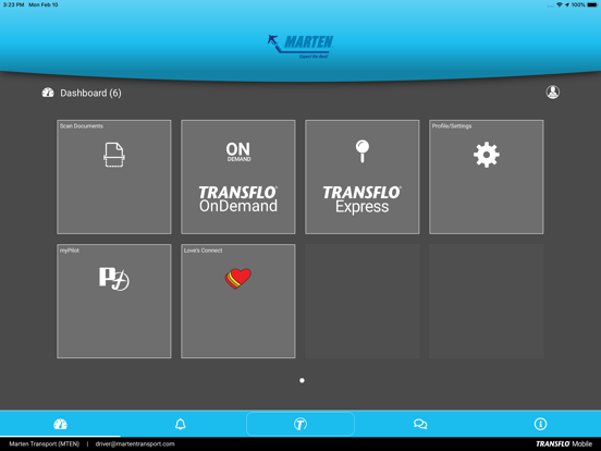 Marten Driver iPad screenshot 1 - Business app
