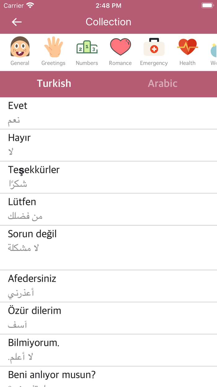 Turkish Arabic Dictionary