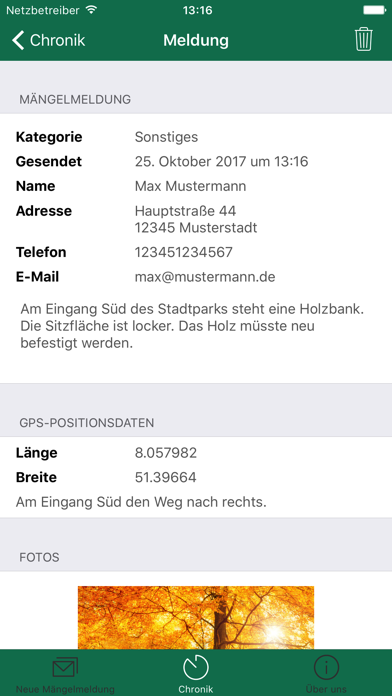 Melde-App Arnsberg Screenshot