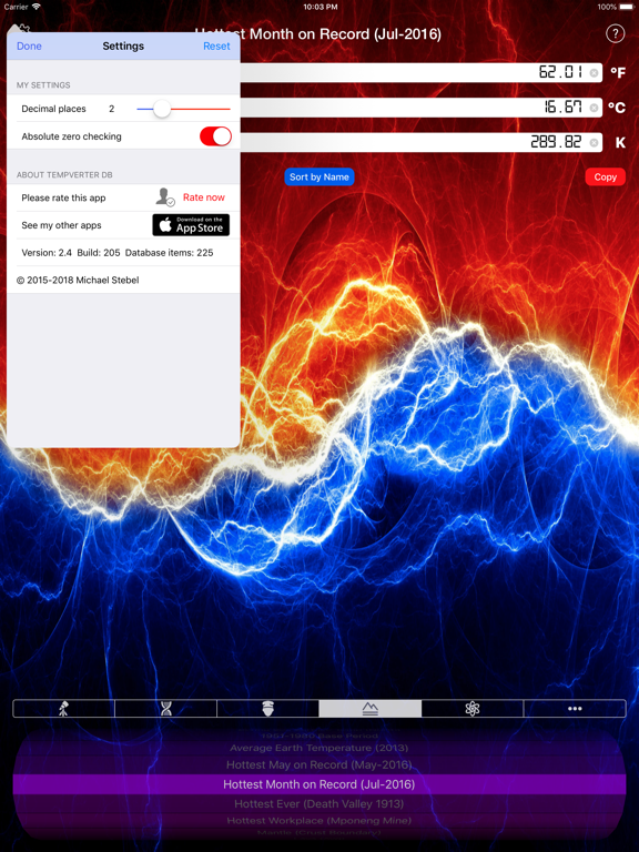 TempVerter DB iPad screenshot 4 - Reference app