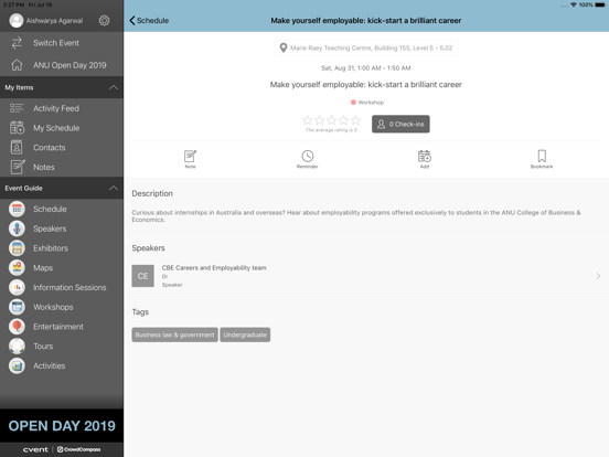 Screenshot #6 pour ANU Open Day 2019