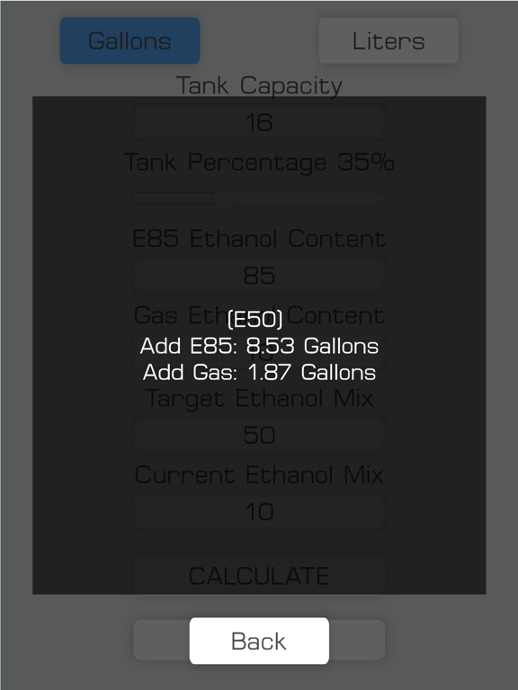 Screenshot #5 pour E85 Mix Ethanol Calculator