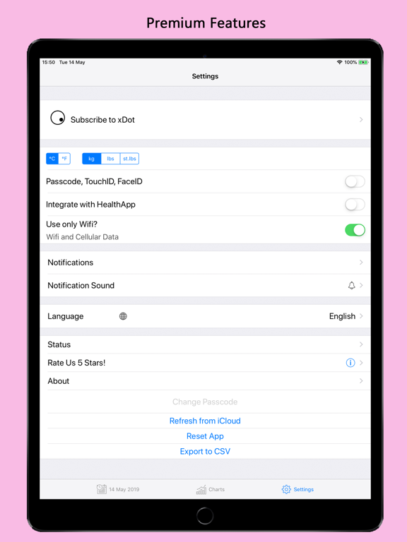 Fertility & Period Tracker Pro iPad screenshot