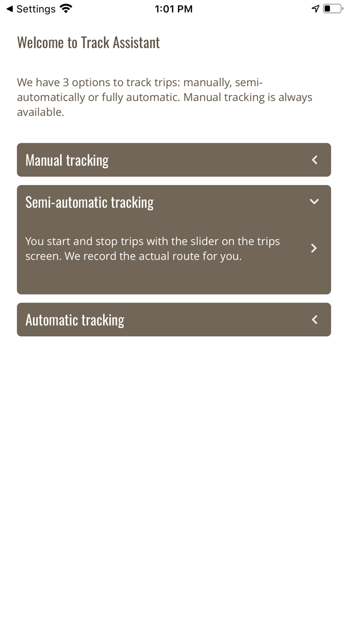 Track Assistant - Trip logging